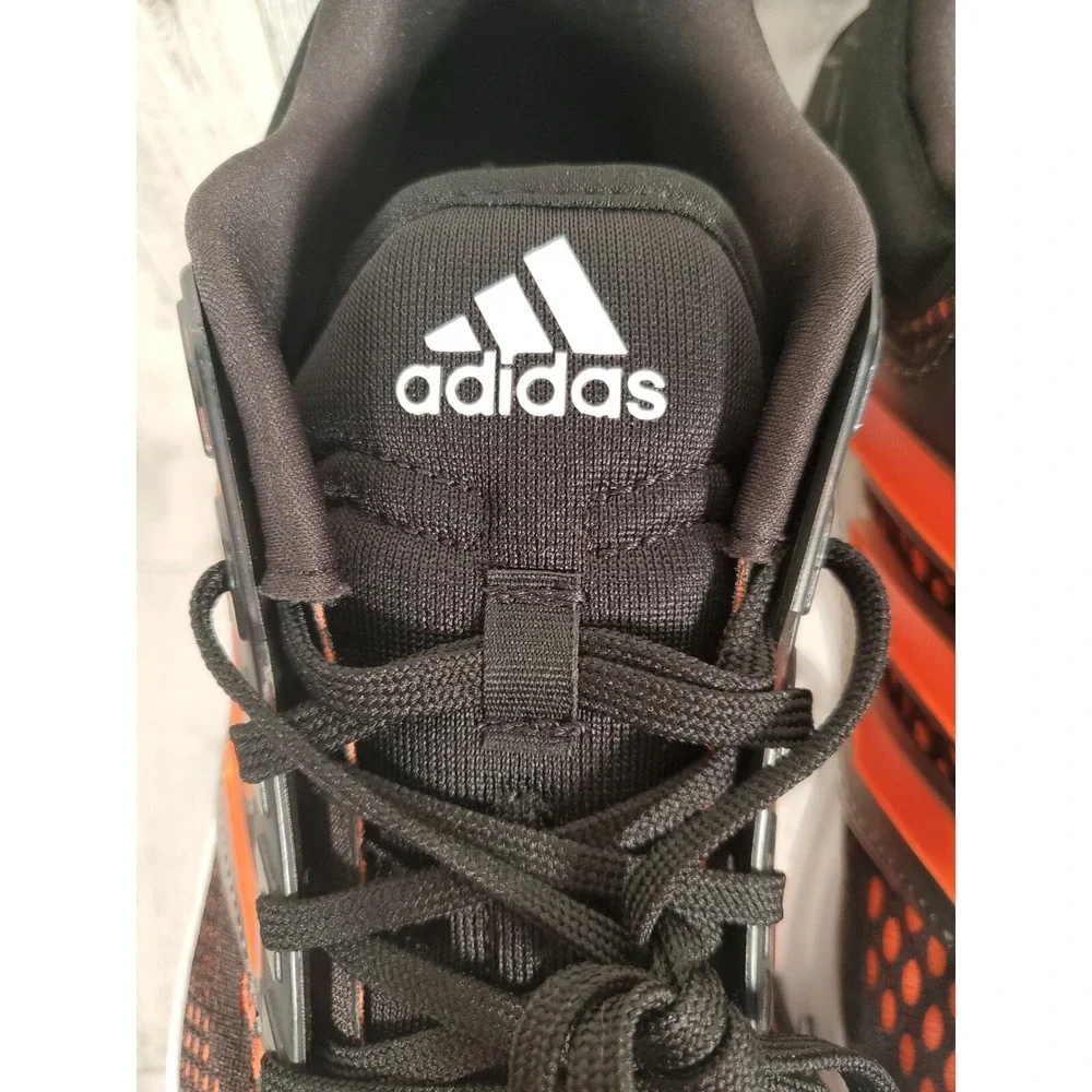 adidas Running Shoes Mens Size 8.5 Mesh Black Solar Orange EQ21 NEW